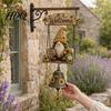 Melodious Wind Chime Bell Rustic Garden Gnome Bell Large Gnomes Welcome Hanging Doorbell Sun-resistant Ornament Decor for Front Porch Patio