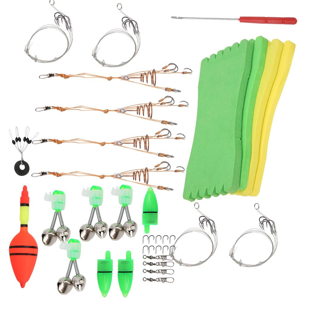 Portable Fishing Gear Set Line Board Lure Bait Hook Detacher Small Bell Tackle Kit Fishing Accessories