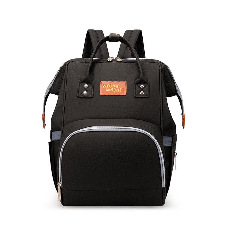 2025 Korean Style Mommy Backpack: Multifunctional Fashion Canvas Color Block Bag with Baby Bottle Holder