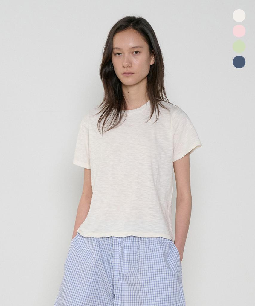 Jeonggamseutyudio Pigment Dyed Slub Cotton Tee_4 Color