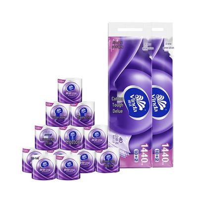 Cotton Tough 4-lagiges Toilettenpapier 24 Rollen mit Taschentüchern