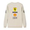 Unisex Damen Herren Frühling und Herbst F1 Ferrari Racing Print Rundhals Sweatshirt Lässig Locker Langarm Pullover Sport Streetwear