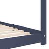 Kids Bed Frame Gray Solid Pine Wood 80 x 160 cm