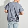 Lining Sports Basketball Series Printed Pattern Round Neck Short Sleeve T-Shirt Men Tops Floral-Gray AHSR257-1