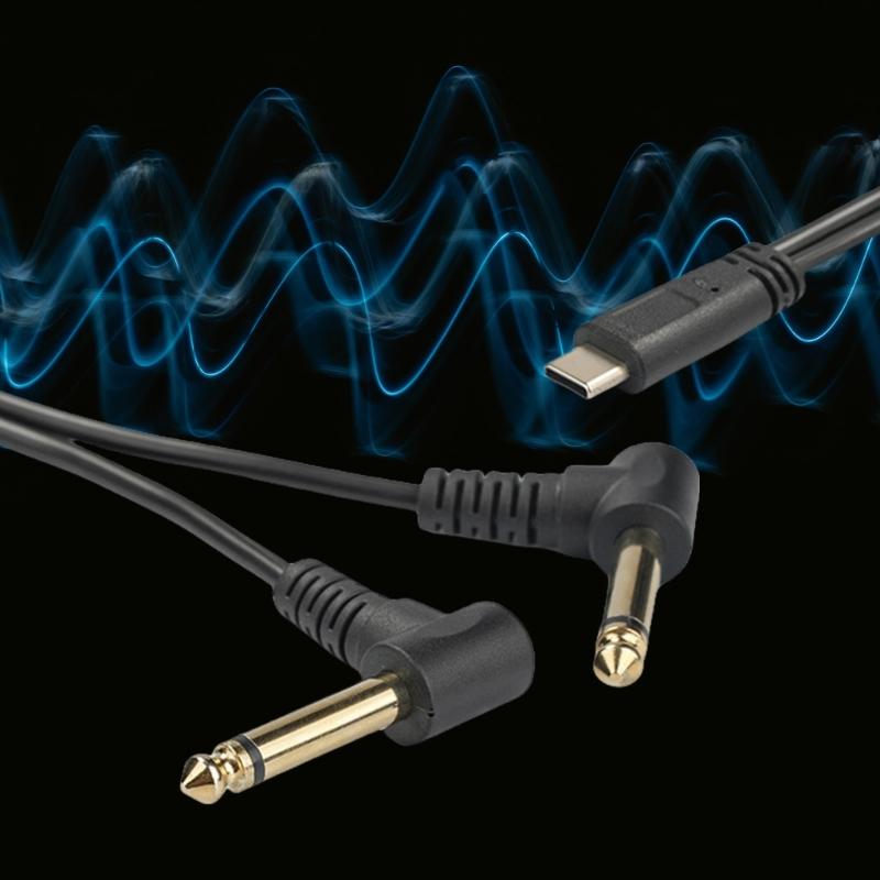 USB C To Single/Double 6.35mm Cable Type C To 1/4inch Connection Adapter Cord for Amplifiers and Speakers 1m