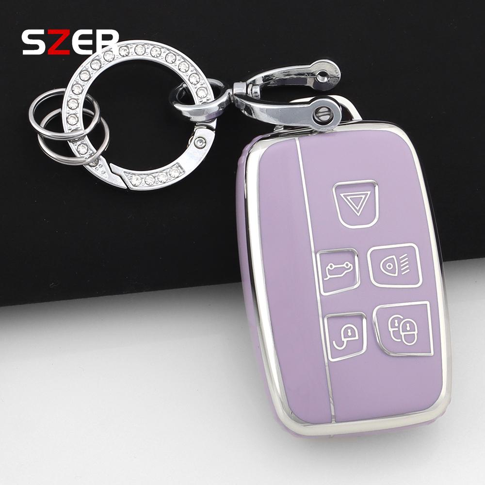 Plating Tpu Car Key Case Cover Fob Shell For Land Rover Range Rover Evoque Sport Freelander Discovery Velar For Jaguar Xe Xf Xj