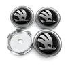 mhwql6 4pcs 56mm+60mm Car Wheel Center Hub Cap Rim Cover Emblem Stickers For Skoda Octavia Fabia Kamiq Kapoq Kodiaq Rapid SCALA Superb