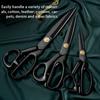 1 PCS Black Handle Carbon Steel Sharp Heavy-Duty Tailor Scissors, Suitable for Fabric Trimming, Hand Sewing, Office Accessories