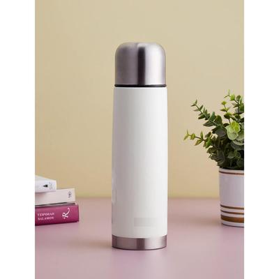Garrafa Térmica de Aço Inoxidável Isolada 24 Horas Quente ou Fria, 1000 ml, Branco Sujo