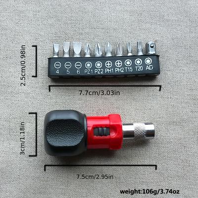 Mini Multifunctional Ratchet Screwdriver Set - Reversible Quick Operation Steel Screwdriver with Bit Combination, No Battery Required