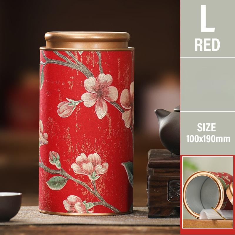 Flower Pattern Empty Tea Tin Can Household Green Black Tea Sealed Jar Spice Jars Small Packaging Gift Box Tinplate Storage Can