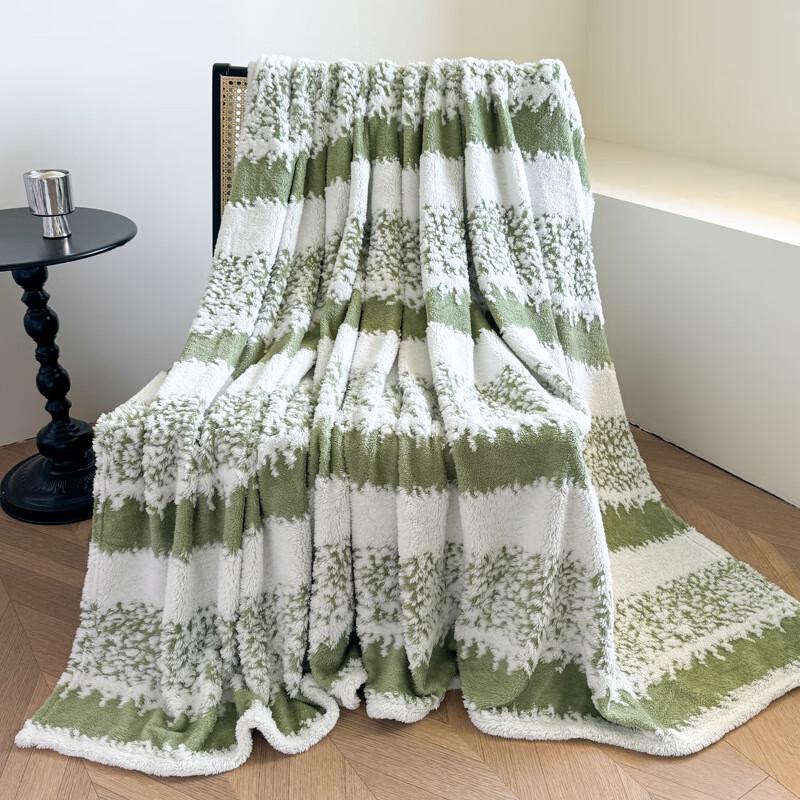 OEING Thick Snowflake Striped Throw Blanket