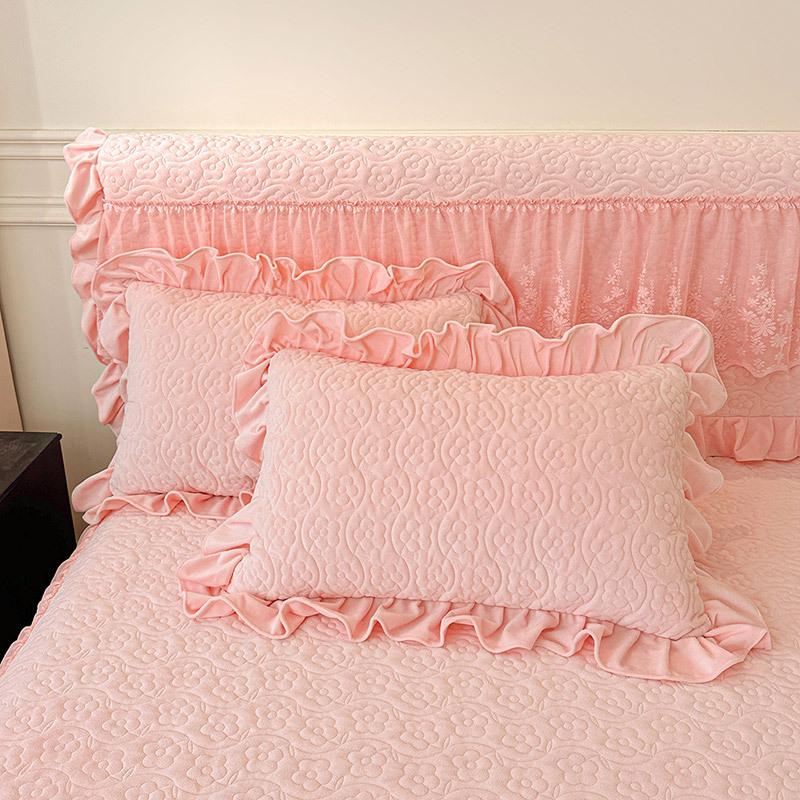 Baby Fleece Padded Bed Skirt Single Piece Winter Fleece Thickened Non-Slip Household Bed Cover Three-Piece Bedspread Universal In All Seasons