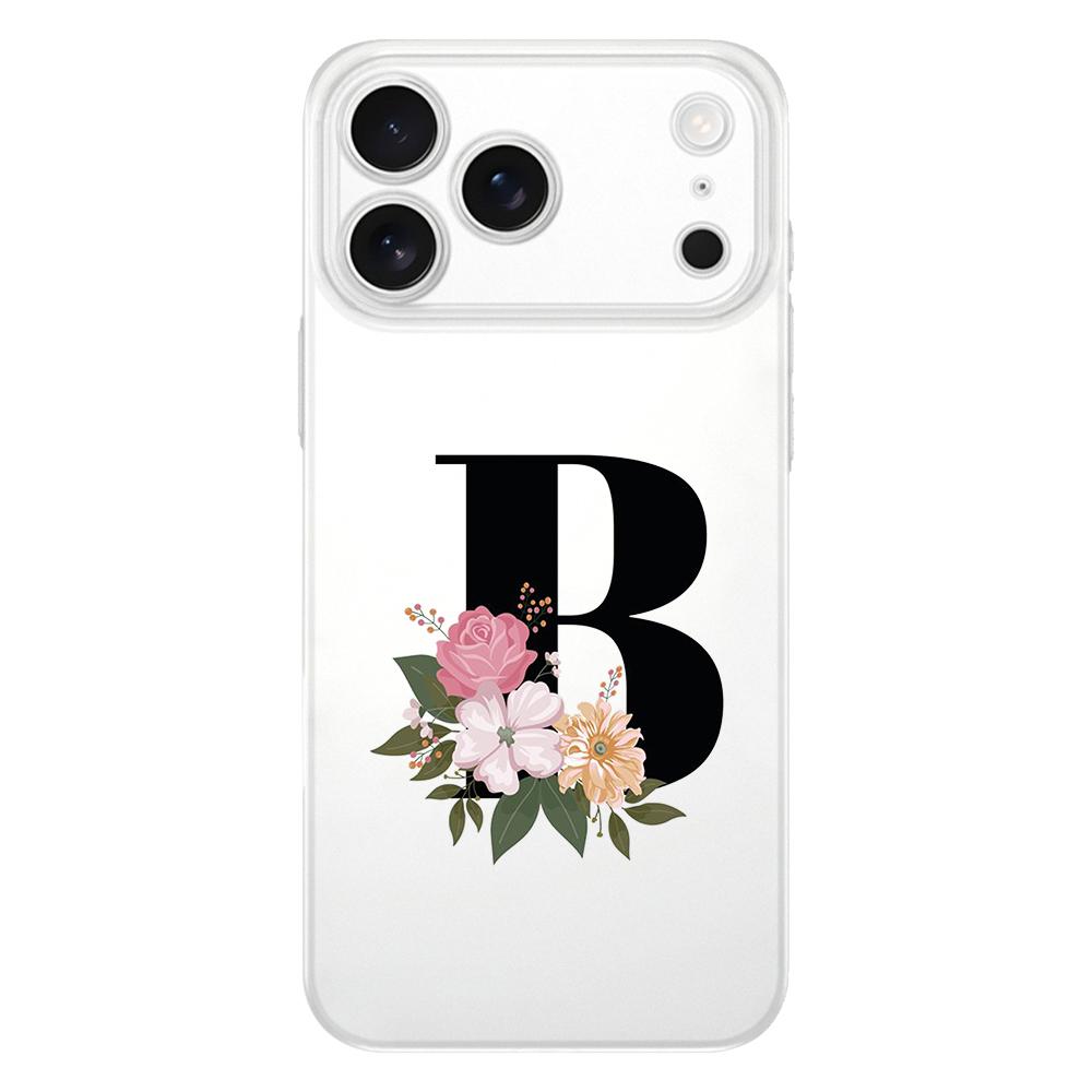 Blumen Buchstaben S Weiche Klare TPU Handyhülle Für iPhone 17 Air 16E 16 11 15 14 Pro MAX 12 13 7 8 Plus SE Osterhülle Schutz