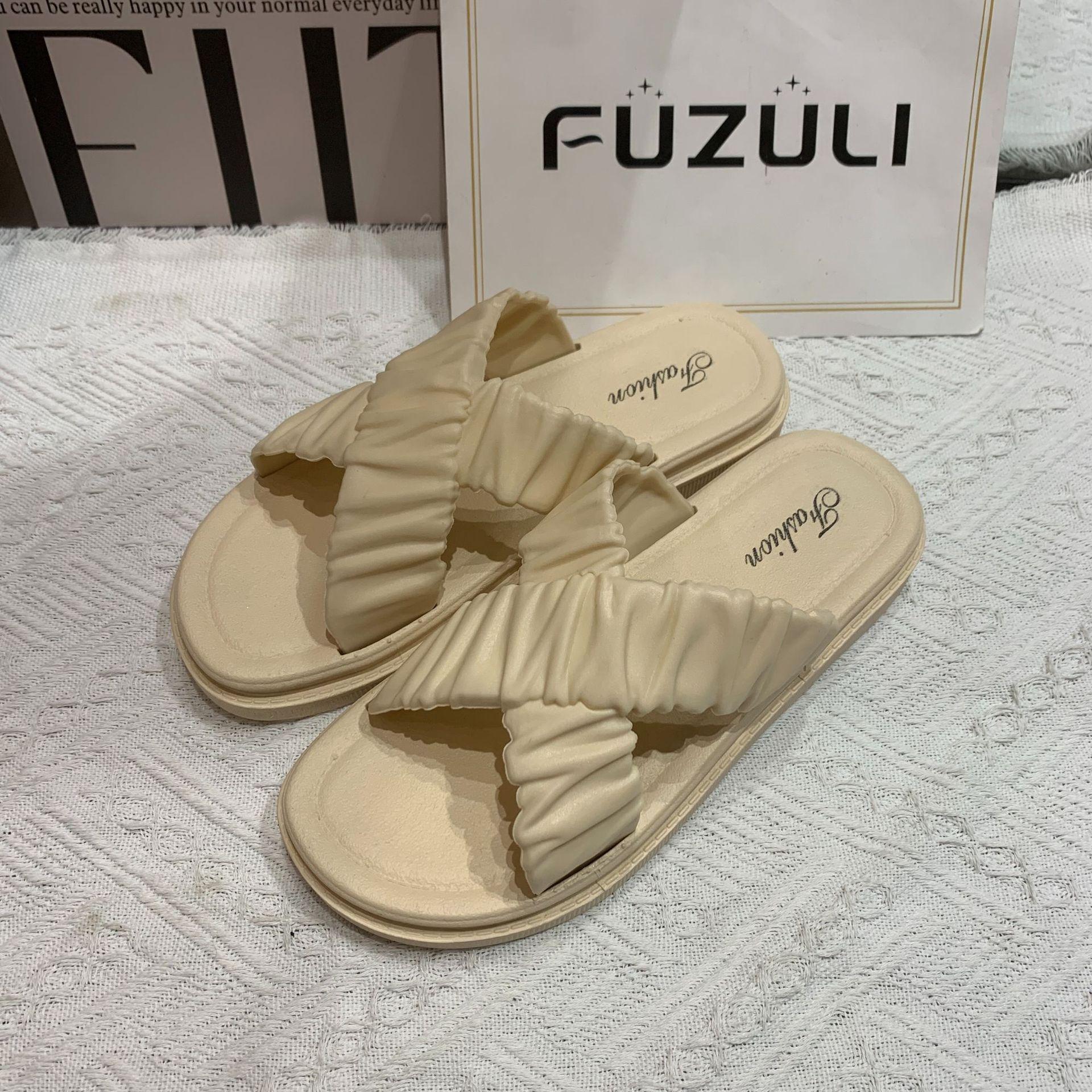 

Сандалии на плоской подошве с перекрестными ремешками, женская летняя одежда, новая мода, повседневные домашние, удобные пляжные тапочки 36 бежевый