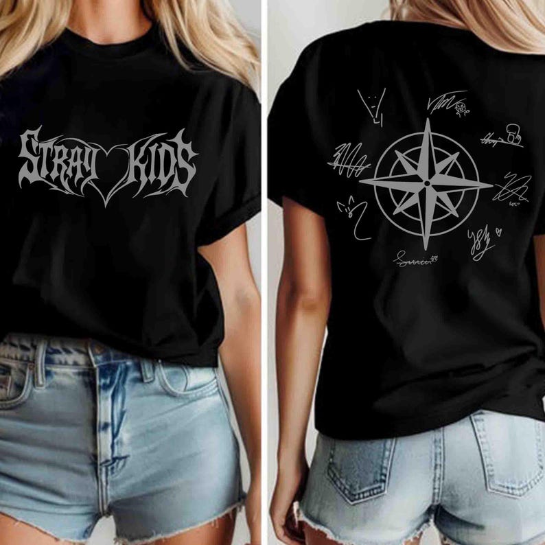 Винтажная футболка Stray Kids, Футболка с участниками Stray Kids, Мерч Stray Kids, Подарок Stray Kids Kpop, Футболка с мирового тура Stray Kids, Футболка Skzoo Stray Kids 4XL