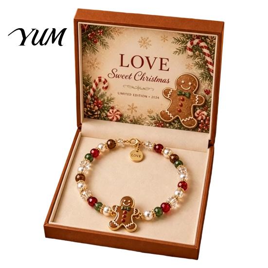 Rust-resistant Bracelet Christmas Bracelets for Women, Santa Claus Elk Snowman Tree Fine Workmanship Beaded Bracelet, Holiday Jewelry Gifts