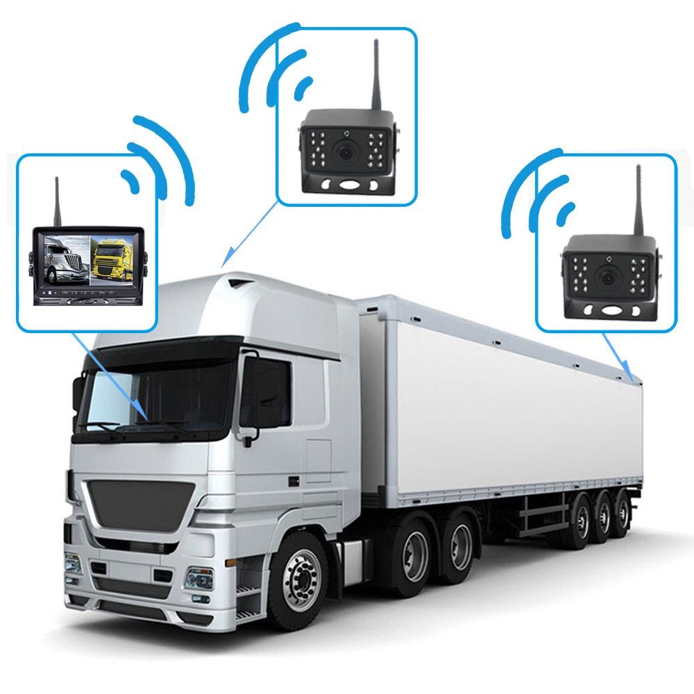 Wireless Car Truck Front Parking 24 Volt Reverse Backup Waterproof View Camera Trailer with Guidelines Monitor Ip68 Camera