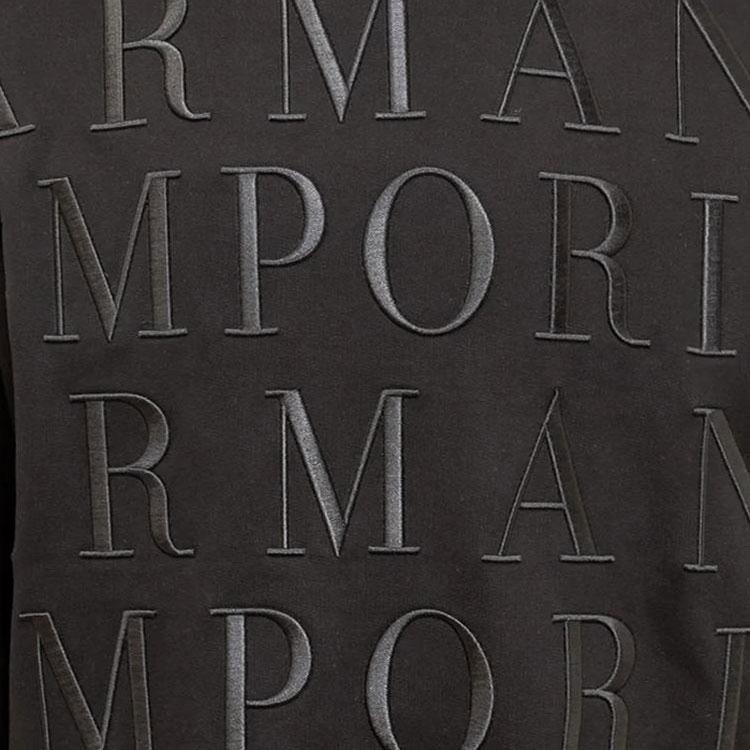 Emporio Armani Solid Color Letter Print Sweatshirt Men Tops Black 6R1MCR-1JWPZ-0999