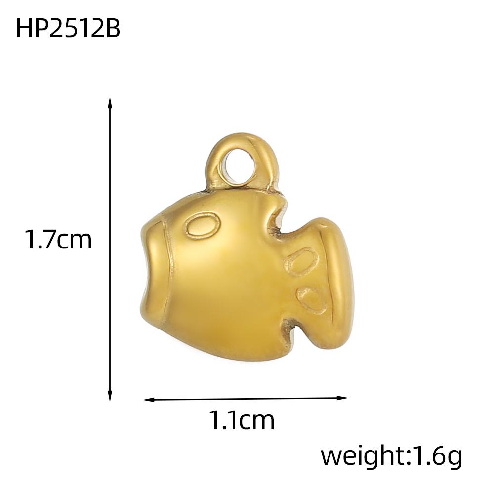 CARLIDANA Fashion Gold Plated Stainless Steel Fish Charms Pendants for Necklace Bracelet Earrings DIY Accessories Women