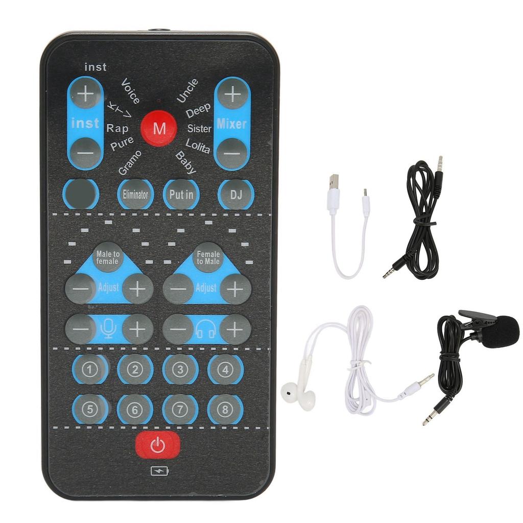 Mini Voice Changer Support Multi Languages Sound Card Voice Changer with 8 Sound Effects for Mobile 