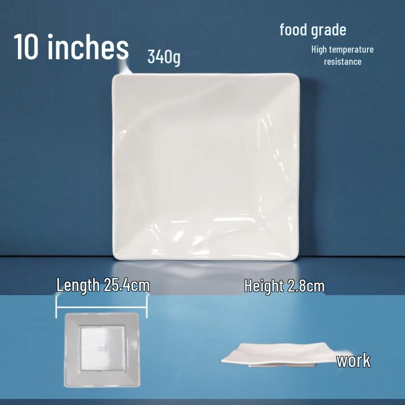 LIJIA FITMENT Melamine Square Dinner Plates (5-Pack)