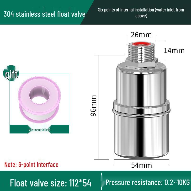Soupape à flotteur automatique en acier inoxydable 304 pour le contrôle du niveau d'eau dans les réservoirs