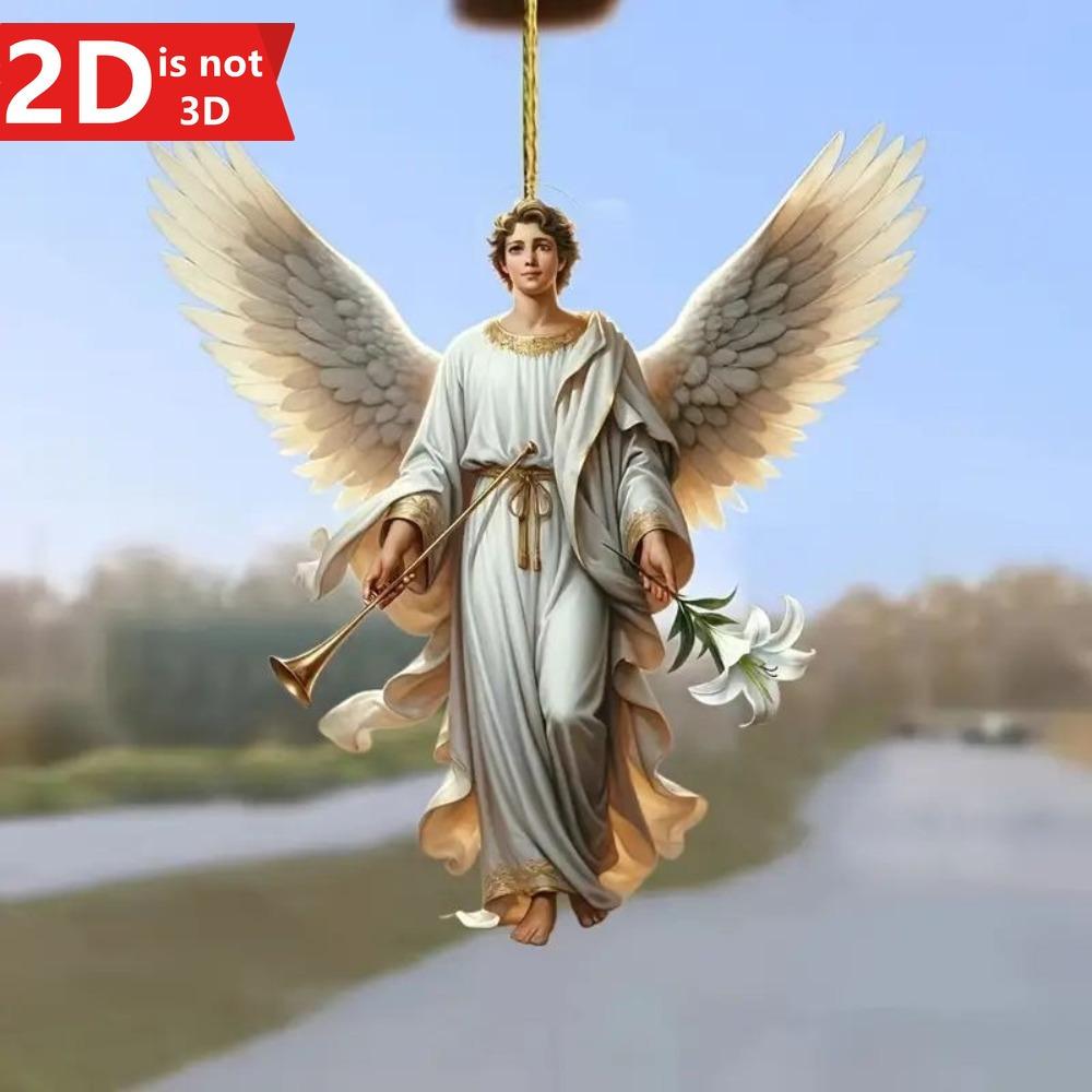 

2D angel ornament for keys, backpacks, and cars. A durable decorative piece. чистый