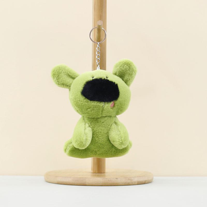 Cute Big Nose Dog Plush Doll Keychain Perfect For Bags And Backpack Accessories Green Dog