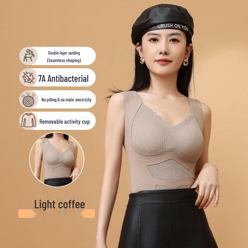 

Женский бесшовный теплый жилет Slim Fit с нагрудной накладкой - цельный, утолщенный для осени/зимы XL (60-72.5 kg)