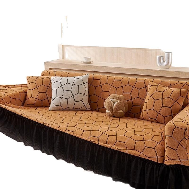 Four Seasons Universal New Living Room All Inclusive High End Sofa Cover Non Slip Cushions Straight Row for Three or Four People