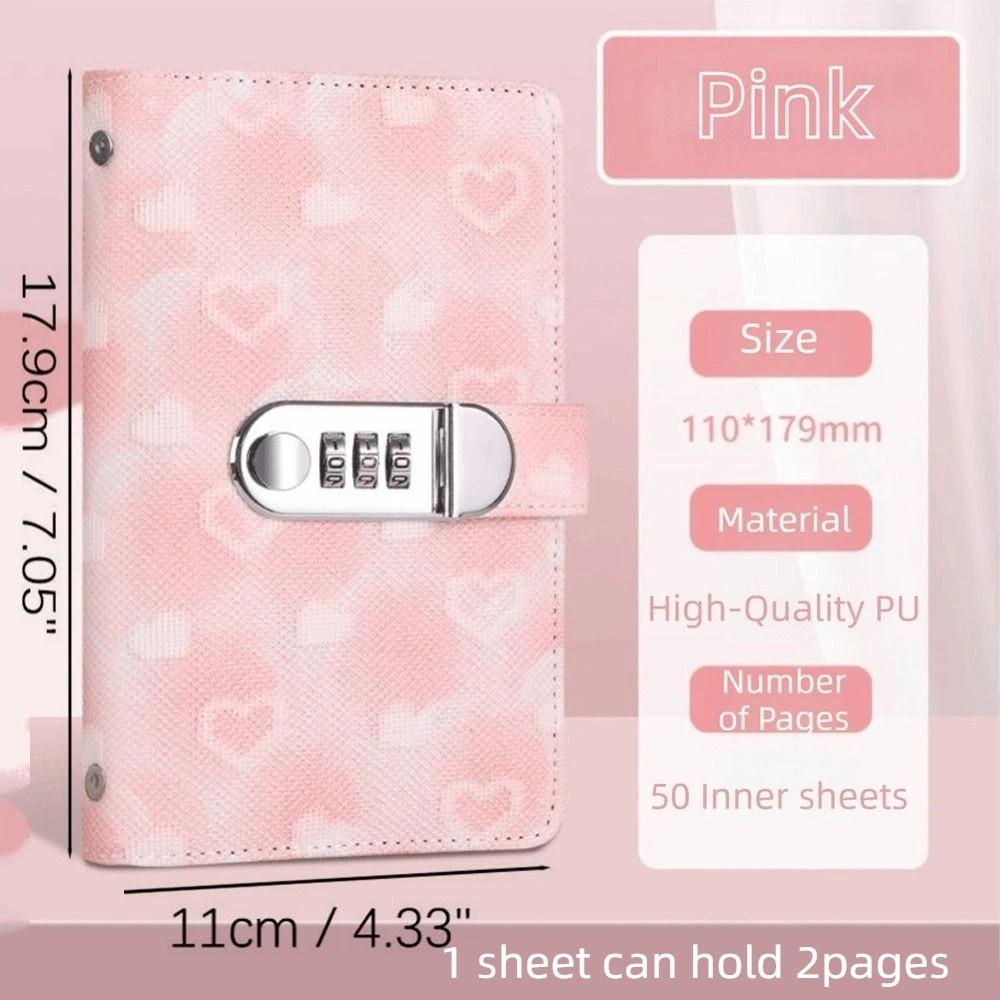 Password Lock Savings Wallet Notebook Waterproof Design Budget Planner Pockets Girls Use
