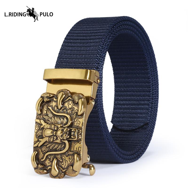 Men's Casual Nylon Fashion Belt with Alloy Automatic Buckle