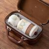 Travel Tea Set Small Portable Outdoor Tea Bag Ceramic One Pot Three Cups Convenient To Carry Tea Set