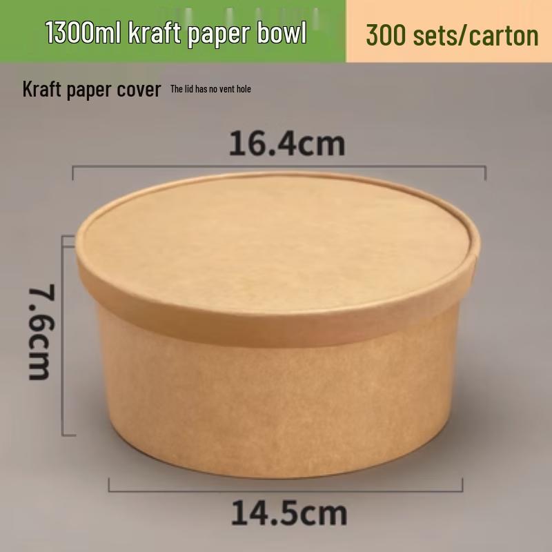 Kraft Paper Packing Bowls with Lids