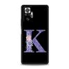 Initial Letter Retro Purple Flower Phone Case For Xiaomi Redmi Note 14 5G 13 12 10 11 Pro Plus 4G 14C 13C 12C 10C 9C TPU Cover