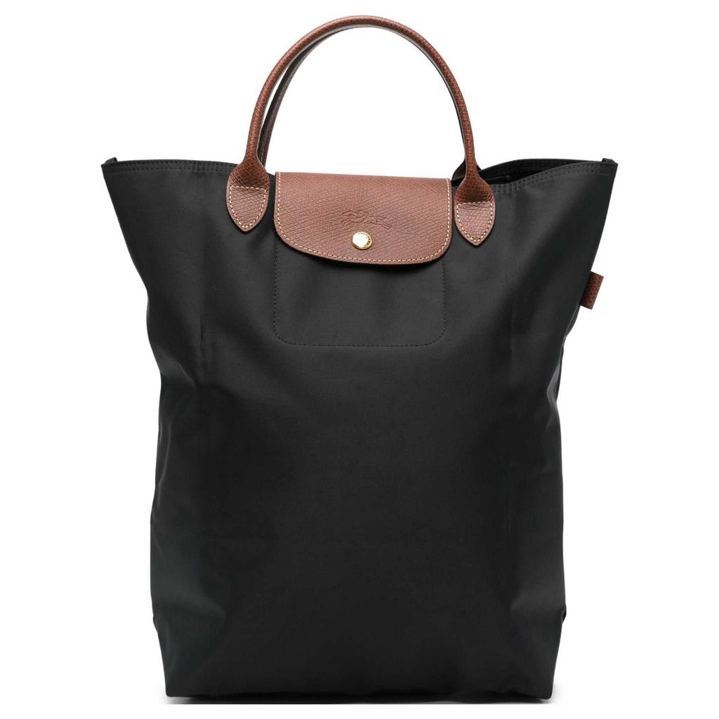 Longchamp Le Pliage Medium Handbag With Gold Accents And Snap Closure Women Handbags Black 10168089001