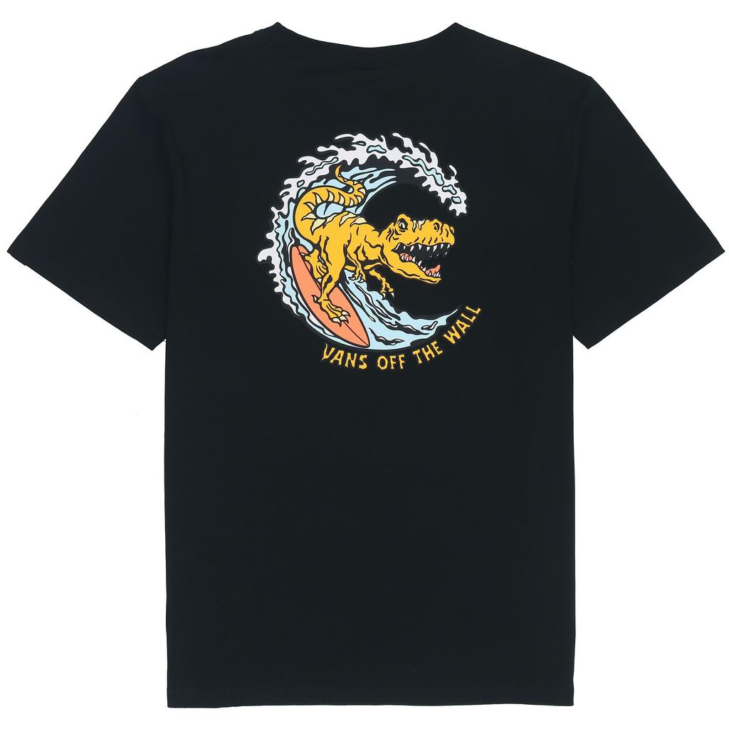 Vans Casual Cartoon Dinosaur Pattern Round Neck Short Sleeve T-Shirt Men Tops Black VN0A7PZFBLK