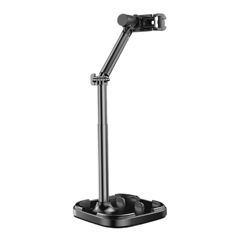 Multiple Angle Rotating Phone Mount Height Extendable From 24cm To 36cm Stable Metal Base For Mobile Devices And Tablets