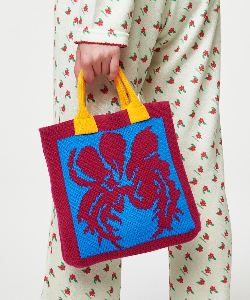 Mimicawe Poppy Knit Mini Bag Burgundy