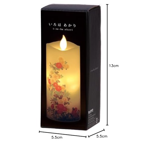 Kameyama Irohaakari S Chrysanthemum LED Candle, Compact Size