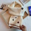 Japanese Style 3D Butterfly Embroidered Scarf - Autumn Winter Women's Knit Warm Neckwear