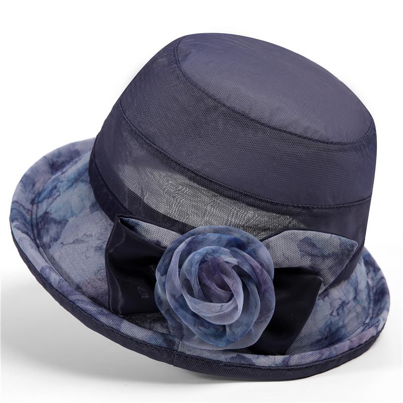 Spring and summer ink printing sunshade organza fisherman's hat children's sunscreen basin hat sun hat