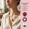 Niche Red Strawberry Love Necklace Girl Clavicle Chain Love Zircon Pendant  Lady