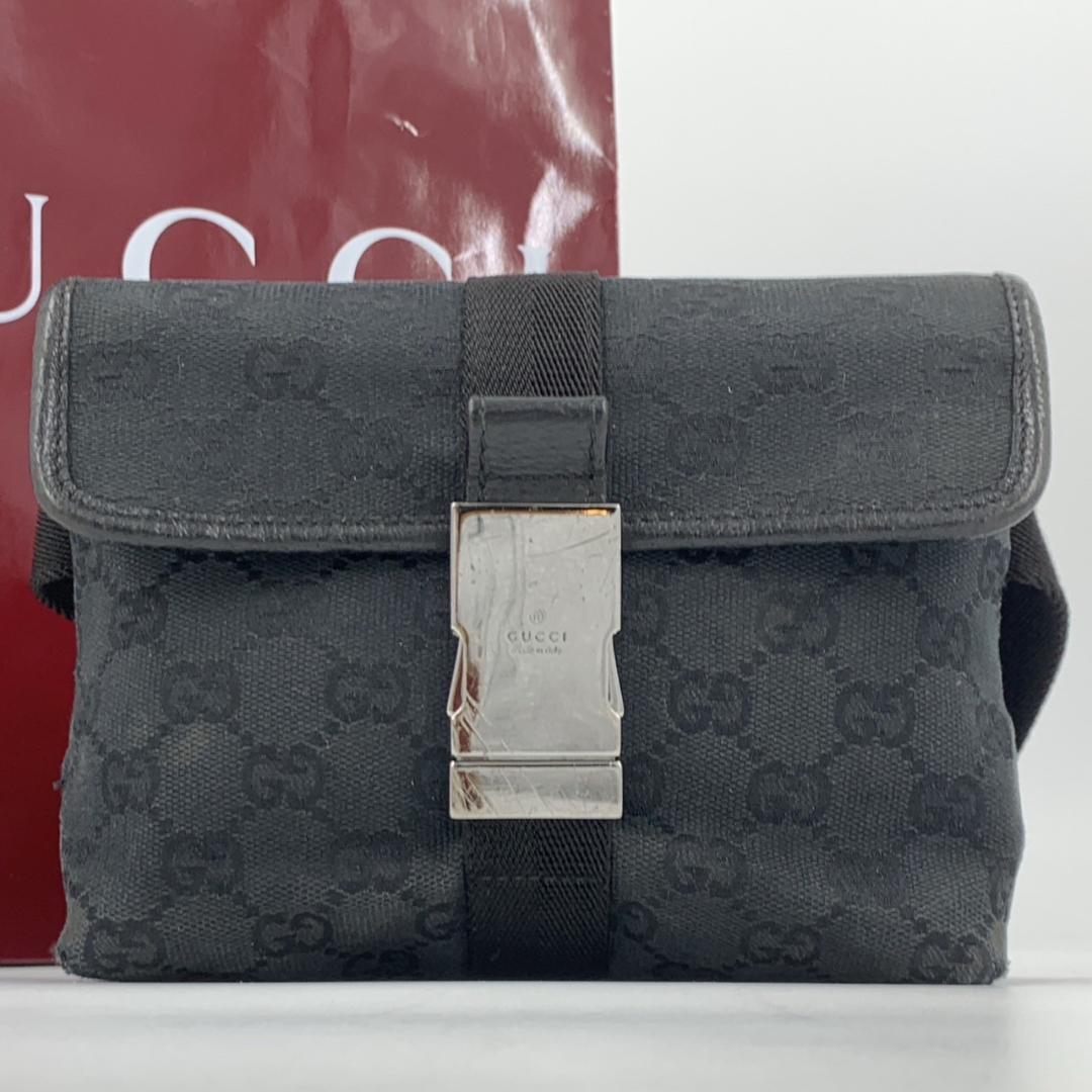 

Gucci GG Полотно Сумка-бананка На пояс На груди Шкіра Чорний 131236 Унісекс Оригінал