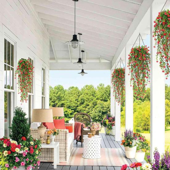 Künstliche Eukalyptusblume, realistisch, für Zuhause, Hochzeit, Garten, Innen- und Außenbereich, Wandbehang, bunte Kunstblumen, herabhängende Ranken, Girlanden-Dekoration