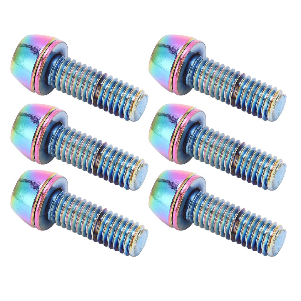 KRSCT 6pcs Cycling Stem Screws with Washers Stainless Steel Bolts Screws for Mountain Cycle Steering Handlebar M6