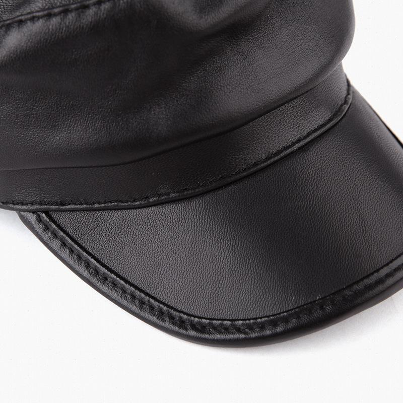 Herbst und Winter Lässiger achteckiger Hut aus Schaffellleder