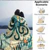 1Pc Oceanic Octopus Majesty Blanket Soft And Comfortable Casual Warm Camping Travel Christmas Halloween Xmas Gift M928236