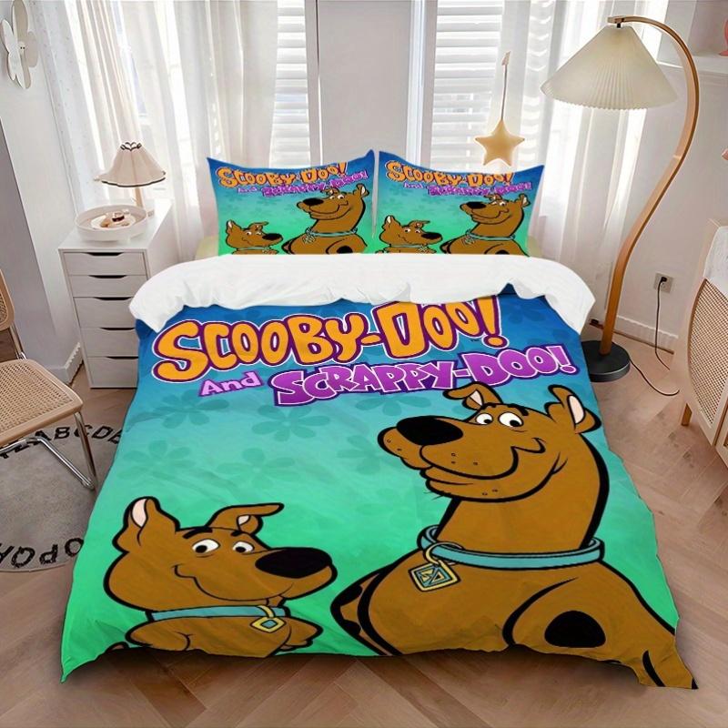 3-teiliges Scooby Doo Scrappy Doo Bettwäsche-Set, Enthält 1 Bettbezug und 2 Kissenbezüge, Ohne Füllung, Weiches und Bequemes Heim-Schlafzimmer-Gewebe, Mode